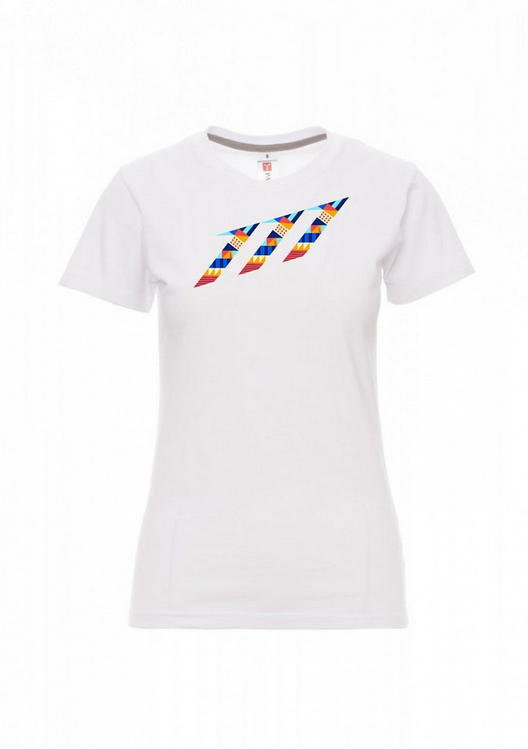 Bílé dámské tričko 111 geometrie