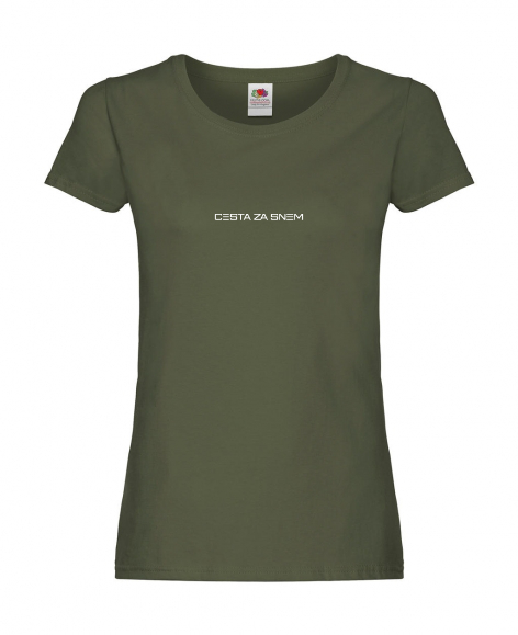 Olivové dámské tričko nápis CZS