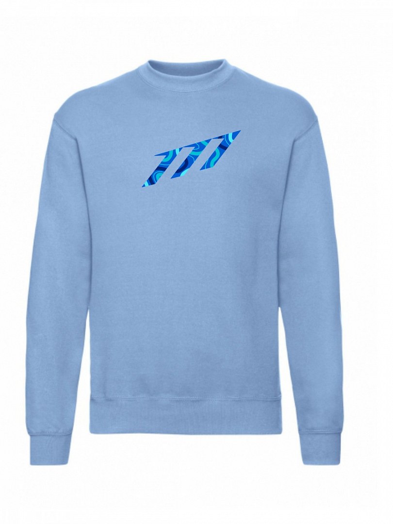 Světle modrá pánská mikina logo 111 modrá